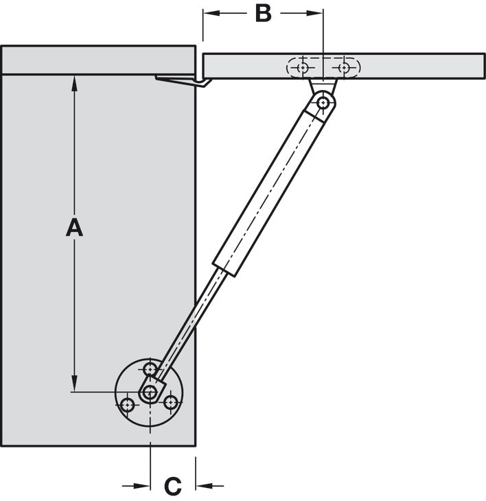Gas Piston, for Wooden and Aluminum Framed Doors