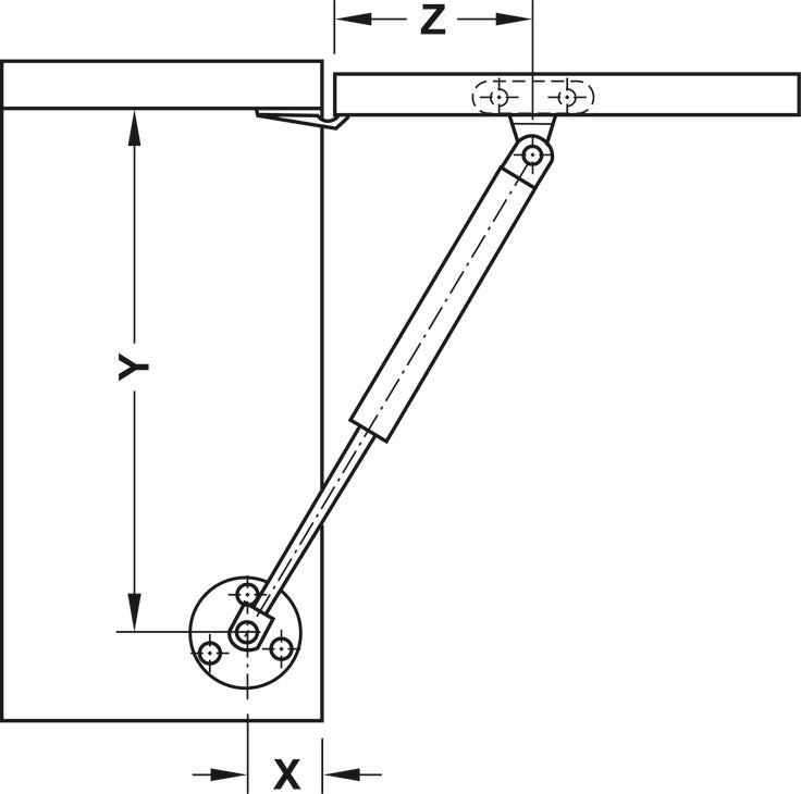 Gas Piston, for Wooden and Aluminum Framed Doors