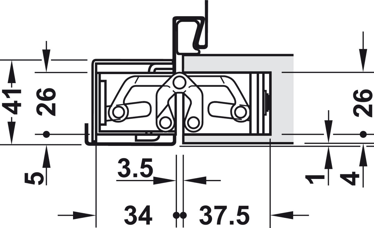 Concealed Hinge, Simonswerk TECTUS TE 526 and 527 3D, concealed, for flush doors up to 100 kg