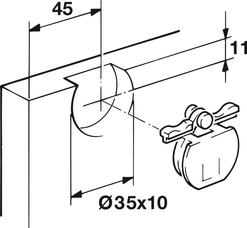 Single Guide Track, Bottom, with harpoon-type flange
