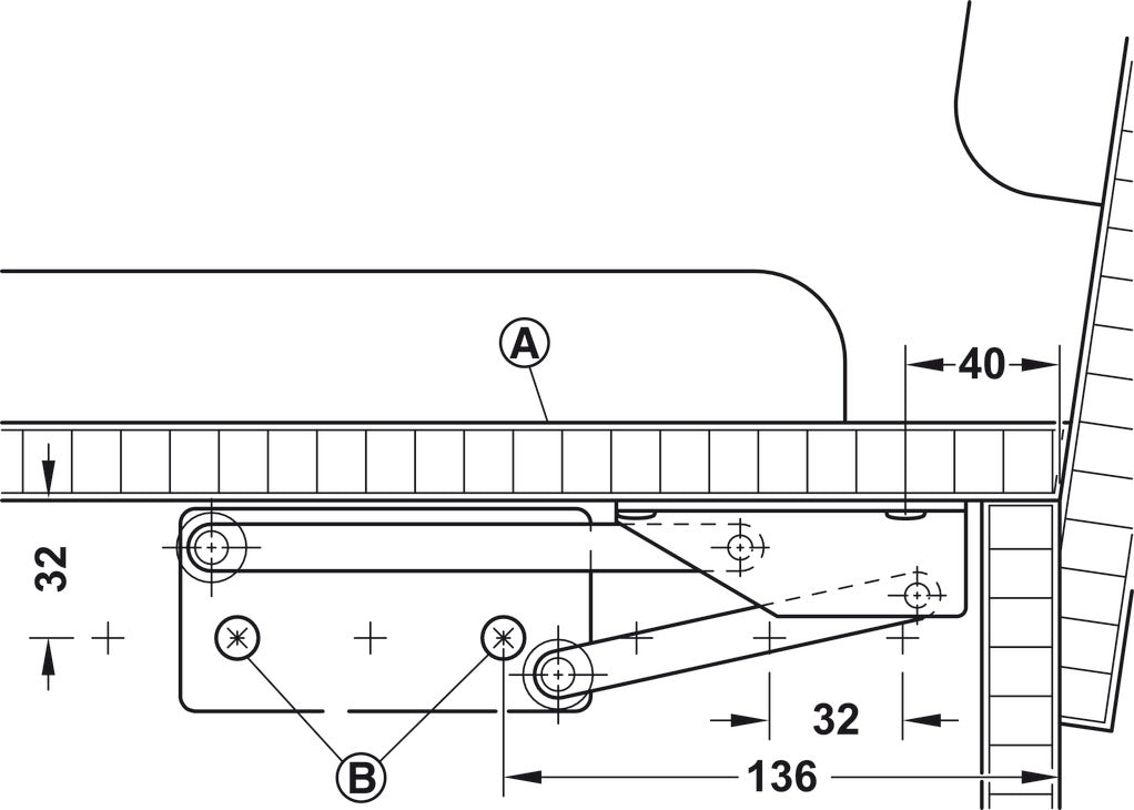 Bench Seat Hinge, for Light-Weight Seat Tops, with Spring
