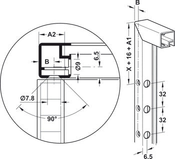 Aluminum Door Bracket, for Free Flap 1.7 / 3.15 / Strato