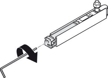 Adjustment aid, for adjustment of running gears, with angled hex key