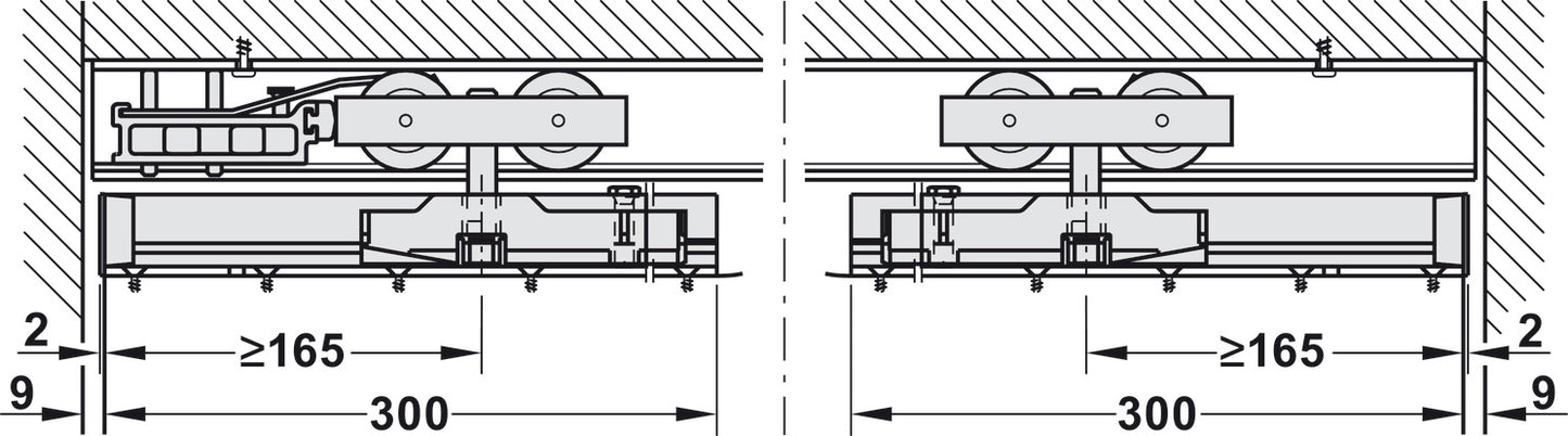Sliding Door Hardware, HAWA Junior 120/B, set