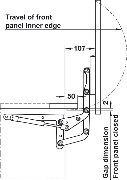 Swing-Up Fitting, Steel