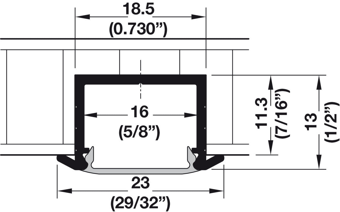 End Cap, For Recessed Extrusion