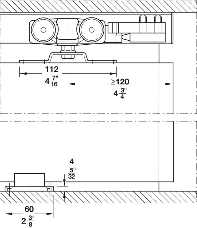 Sliding door fitting, Slido D-Line11 160P Set