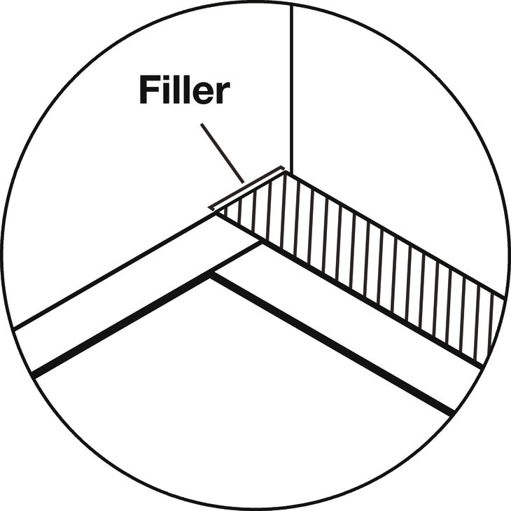 Filler Strip, For TAG Illuminated Glass Shelf