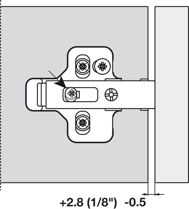 Clip Mounting Plate, Salice, with Pre-Installed 11 mm Euro Screws