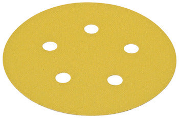 Abrasive Paper Disc, 5" Aluminum Oxide, Hook-N-Loop, 5 Holes