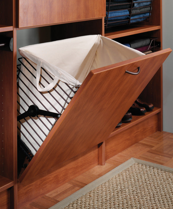 Wire Laundry Hamper, Slanted Hook-On