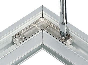 Corner Connector, for Aluminum Door Frame Profiles, 2 Screws