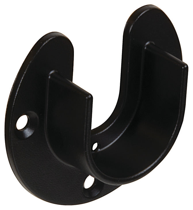 Wardrobe Tube End Support, Half Enclosed, for Ø33 mm (1 5/16") Heavy Duty Tube