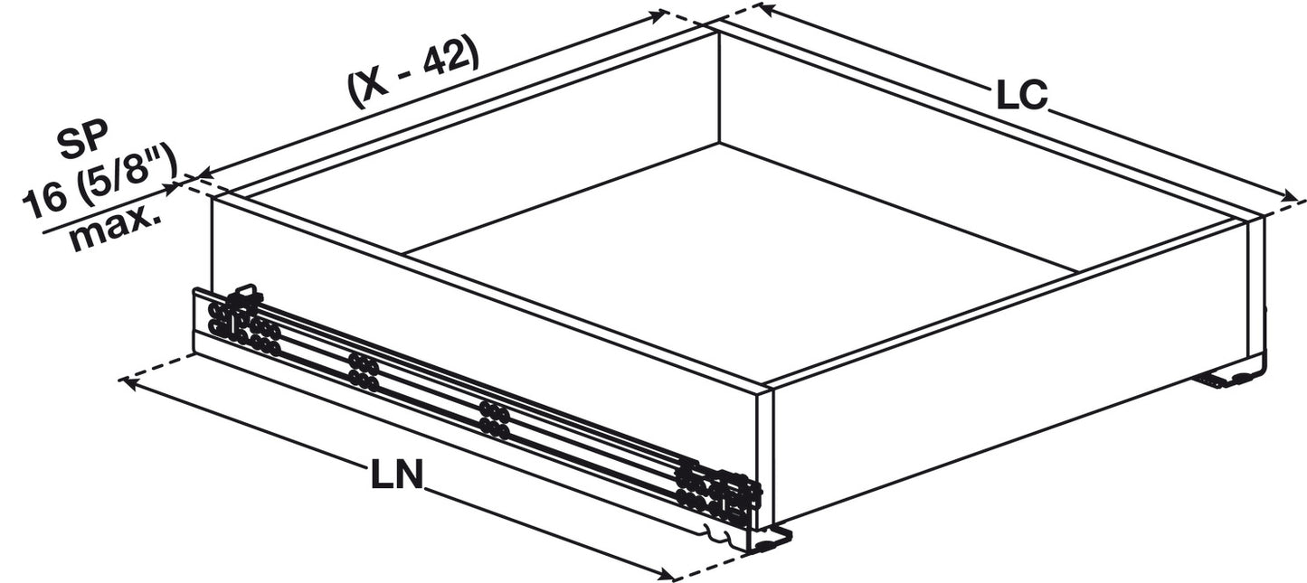 Concealed Undermount Slide, Salice Progressa Smove
