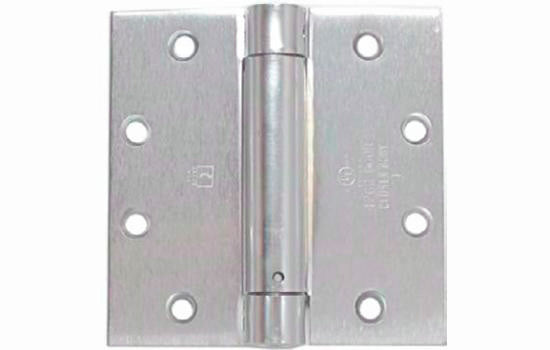 1250-15-4 - 4" x 4" Satin Nickel Single Spring Hinge with Square Corners