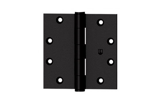 1279-L1-4 - 4" x 4" Matte Black Plain Bearing Hinge with Square Corners