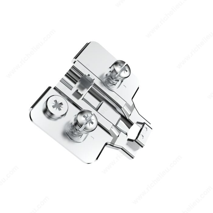 RCS 105 Hinge Quick Assembly, Full Overlay, Soft-Close with RCS Mounting Plates - with 5 x 9.8 mm Expando Dowels and Eccentric Adjustment