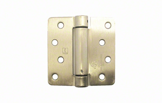 1751-15-4 - 4" x 4" Satin Nickel Single Spring Hinge with 1/4" Radius Corners