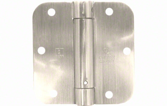1752-15-312 - 3.5" x 3.5" Satin Nickel Single Spring Hinge with 5/8" Radius Corners