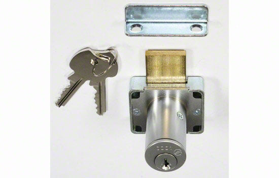 200-26D138MK01 - 1-3/8" Dull Chrome 5 Pin Master Keyed Drawer Lock - Keyed Alike Key #0001