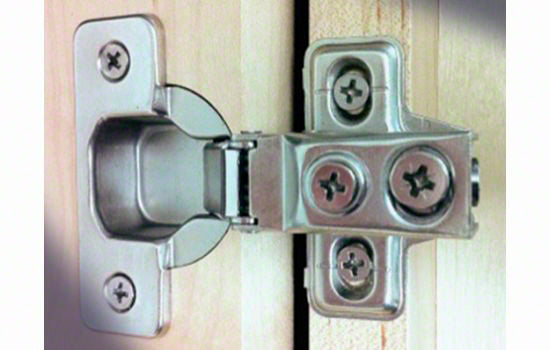 243-1065 - 110 Degree Self-closing Doweled 1/2" Overlay Short Arm Hinge