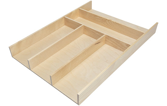 2505260372 - 11-13/16"W x 16-11/16"D Birch Wood Cutlery Insert for StraightLine Drawer Organizer System