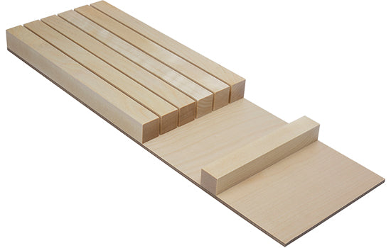 2505340372 - 5-3/8"W x 16-11/16"D Birch Wood Knife Block Drawer Insert for StraightLine Drawer Organizer System