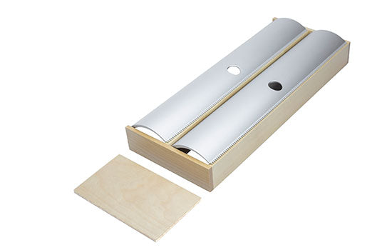 2505350372 - 5-3/8"W x 16-11/16"D Birch Wood Foil/Wrap Dispenser Drawer Insert with 2 Aluminum Lids for StraightLine Drawer Organizer System