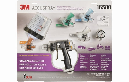 3AD-16580 - Accuspray PPS Gun Kit 1.4 & 1.8mm Tip with Regulator - Replaces 16570