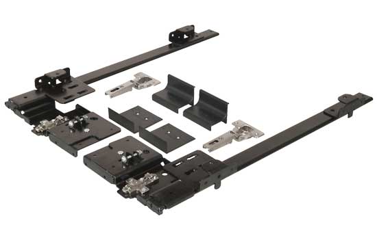 ACB1321-18D - 18" Black Pro Pocket Accuride 1321 Flipper Door Slide with 40mm Hinges