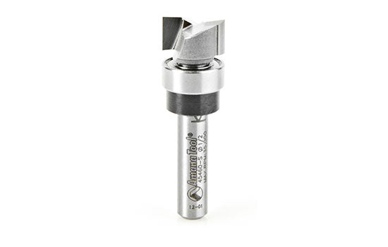 AM45460-S - 2 Flute 1/2" Diameter x 1/4" Shank x 1/4" Cutting Height Plunge Router Bit with Ball Bearing