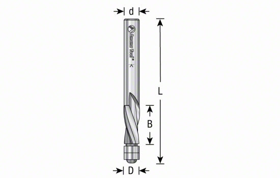 AM51430 - 2 Flute 1/4" Diameter x 1/4" Shank Trim Router Bit