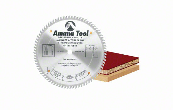 AM610601 - 10" 60 Tooth TCG Cut-off & Cross-cut Blade for Natural Wood/Plywood/Plastic Laminate