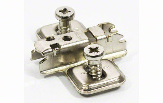B173L8130 - 3mm Mounted Euro Screw Wing Baseplate for Cliptop Hinges