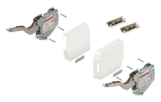 B20K2B-TNA-SW *KIT* - Aventos HK-S Silk White Lift Mechanism Tip-on PF 19-39 w/ Mounting plates