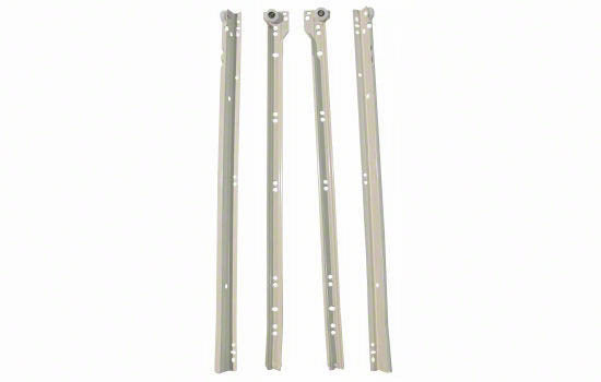 B230WH550 - 22" Self-closing 3/4 Extension Side/bottom Mount White Epoxy Slide - 75 Lbs Weight Capacity