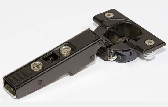 B71B3580BK - 110 Degree Soft-closing Doweled Overlay Onyx Black Hinge