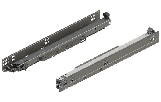 B763H3810S - 15" Soft-Close Full Extension Zinc Movento Drawer Slide - 125 lbs Weight Rating