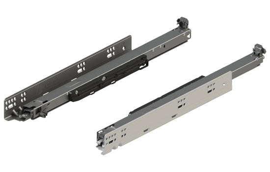 B769.6100S - 24" Soft-Close Full Extension Zinc Movento Drawer Slide - Heavy-Duty 170 lbs Weight Rating
