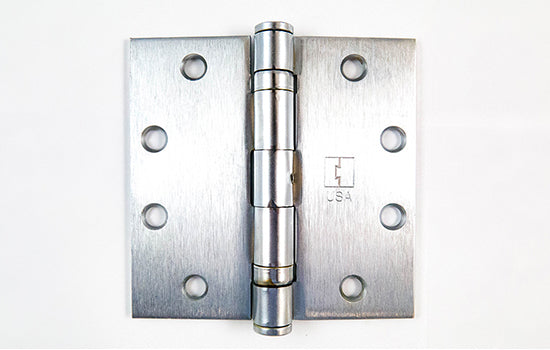 BB1279-26D412N - 4.5" x 4.5" Satin Chrome Non-removable Pin Ball Bearing Hinge with Square Corners