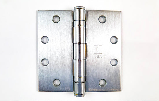 BB1279-26D412 - 4.5" x 4.5" Satin Chrome Ball Bearing Hinge with Square Corners