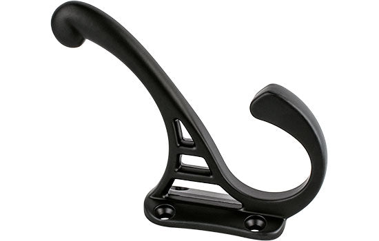 BN8014-55-P - 3-1/16" Height Satin Black Double Garment Hook