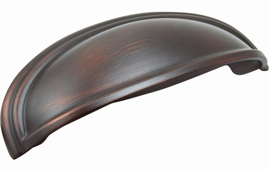 BP36640ORB - 3" & 4" Dual Center to Center 5-1/16" Length Oil-Rubbed Bronze - Solid Brass Ashby Collection Cup Pull