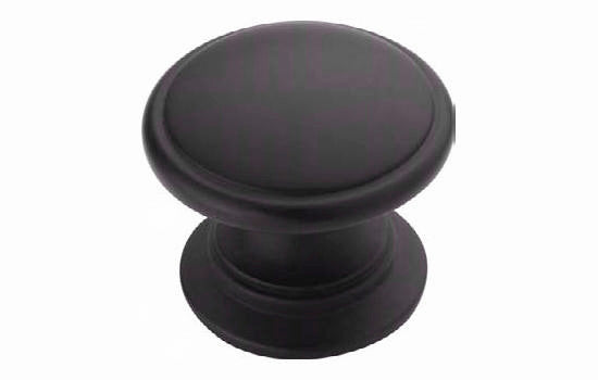 BP53012FB - 1-1/4" Diameter Flat Black Ravino Collection Knob