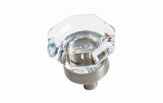 BP55266CG10 - 1" Diameter Clear Glass/Satin Nickel Traditional Classics Knob