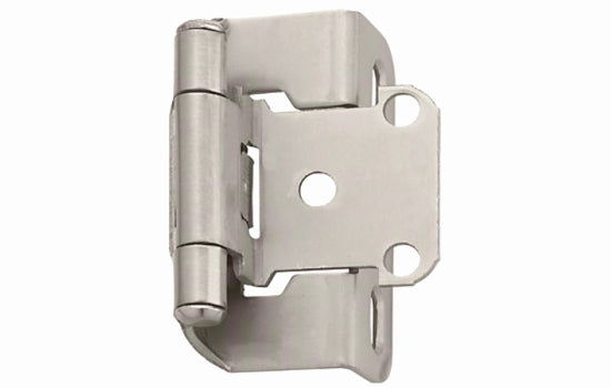BPR7550G10 - 1/2" Overlay Self-Closing Satin Nickel Partial Wrap Hinge