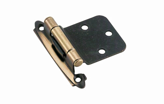 BPR7630AE - Variable Overlay 30 Degree Reverse Bevel Self-Closing Antique Brass Hinge