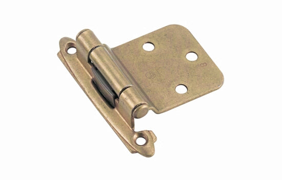 BPR7630BB - Variable Overlay 30 Degree Reverse Bevel Self-Closing Burnished Brass Hinge