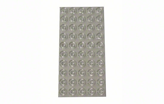 BS58CLR-SD - 3/16" Thick x 1/2" Diameter Clear Bumper Pads - 50 per sheet