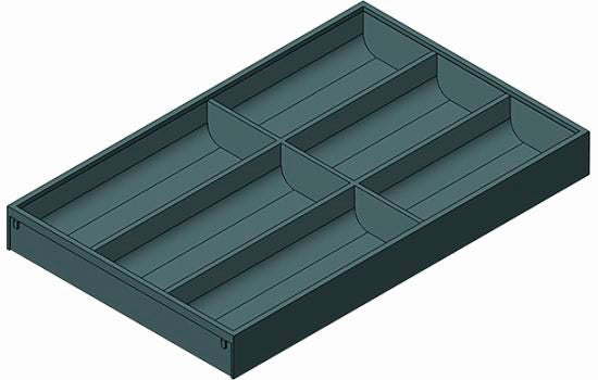 BZC7S500BS3 - 18-3/5"D Gray Steel Ambia Flatware Insert for 20" Drawers